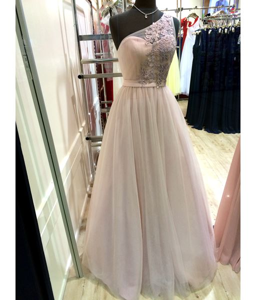 One Shoulder Prom Dresses ,a-line Decals Long Prom Dress,chiffon Tulle Evening Dress, Formal Dress,pl0964