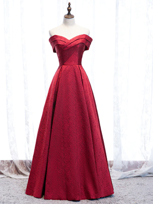 Sweetheart Burgundy Satin Lace Up Long Prom Dress,PL1300