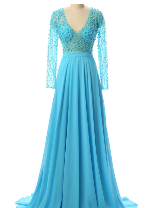 Luxurious Beaded V Neck Prom Dress Formal Women Dress,pl1480