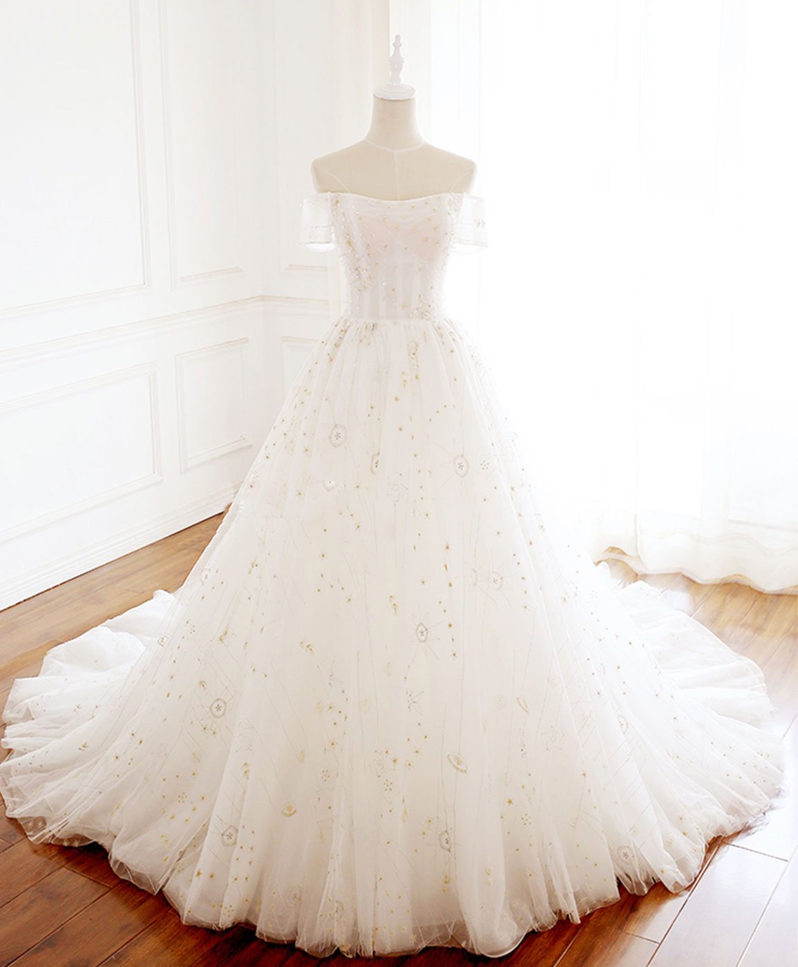 Unique Tulle Lace Long Prom Dress Tulle Lace Evening Dress,pl1548