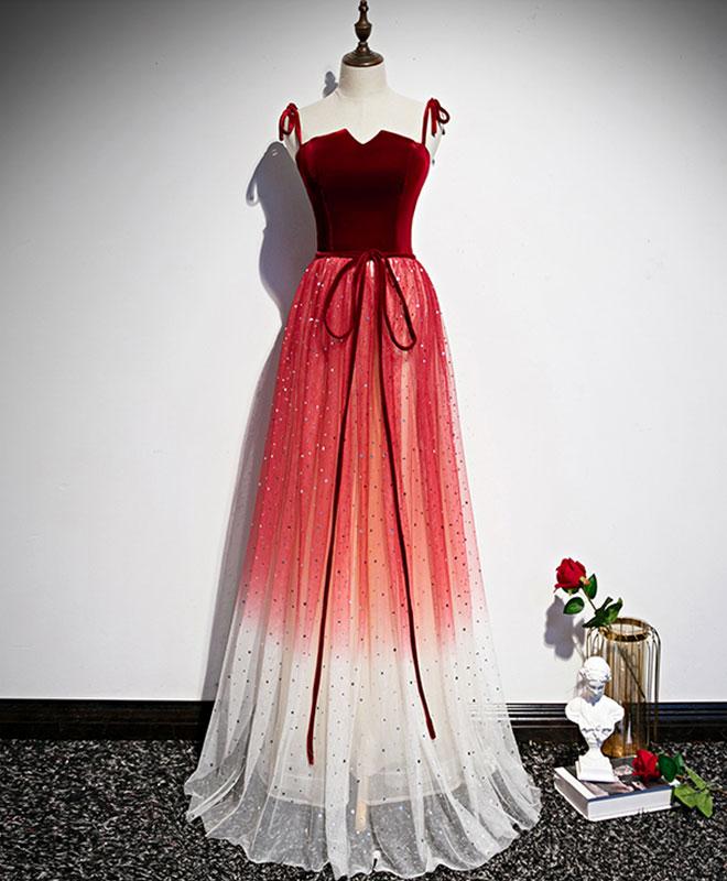Burgundy Sweetheart Tulle Long Prom Dress Tulle Formal Dress,pl1557