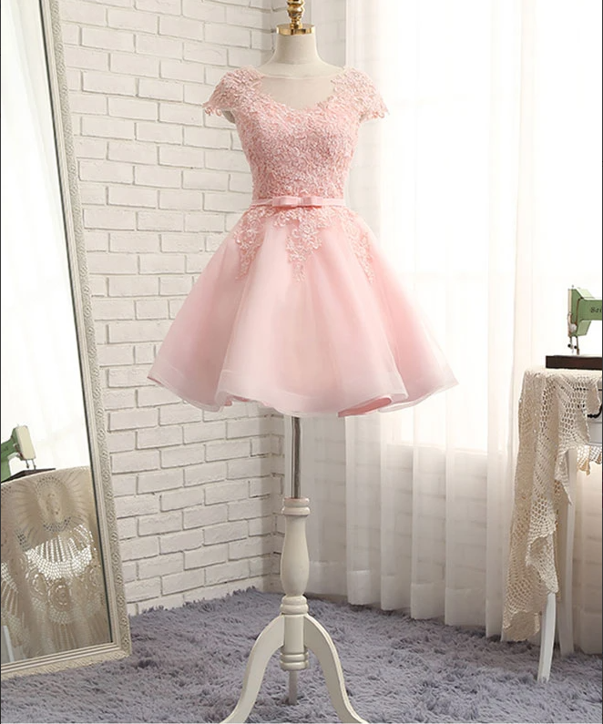 High Quality A Line Lace Short Prom Dress, Homecoming Dresses,pl1623