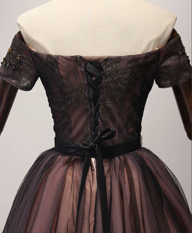 Chic Black Tulle Mini Prom Dress Sexy Homecoming Dress Y7924 main image 0