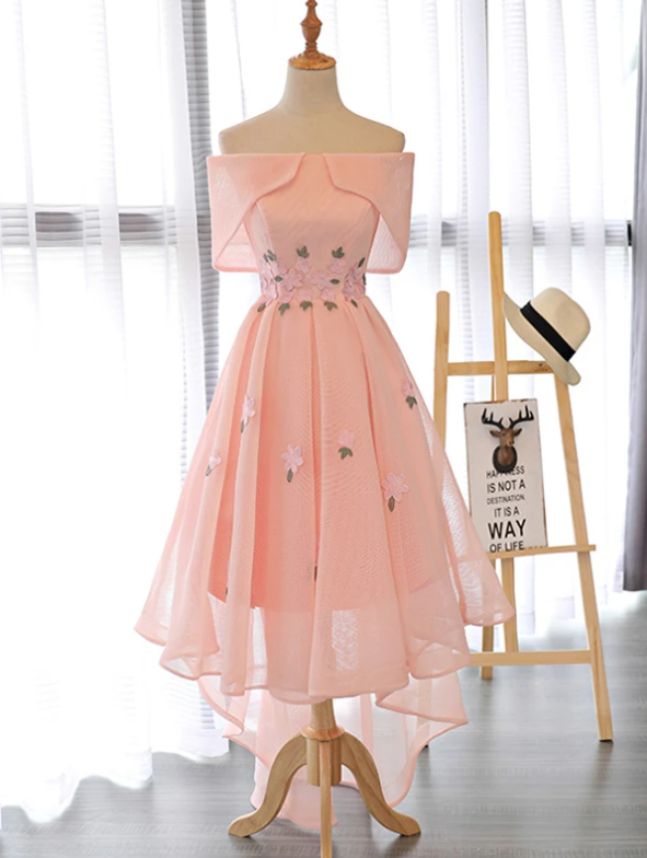 A-line Off-the-shoulder Asymmetrical Short Tulle Homecoming Dress/short Dress,pl1731