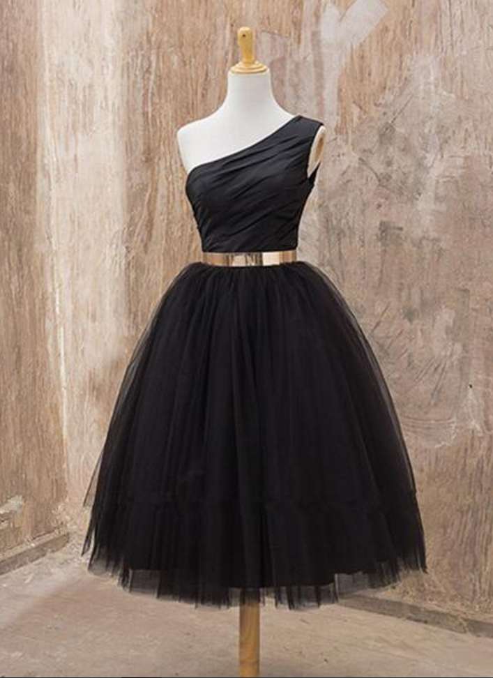 One Shoulder Homecoming Dress, Black Homecoming Dress, Short Homecoming Dress, Homecoming Dress,pl1770