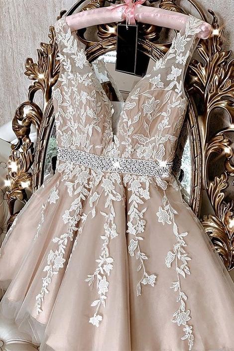 Princess Short A-line Ivory Homecoming Dress Party Dress,pl1790