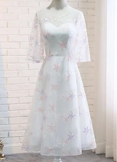Charming Tea Length Simple A-line Party Dresses Homecoming Dresses ,pl1886