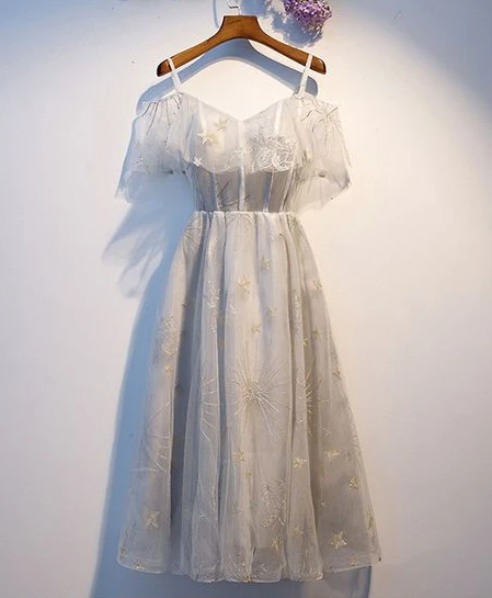 Gray Dress, Short Party Dress, Homecoming Dress, Dress ,pl1887