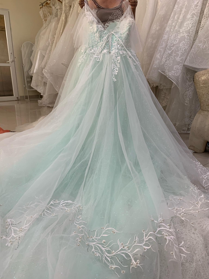 Mint Blossom Layered Gown main image 1