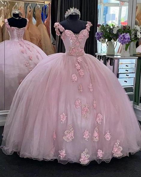 Elegant Prom Dresses Ball Gown Tulle Floor Length Lace Embroidery ,pl2097