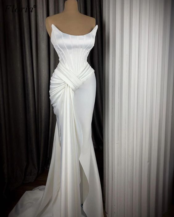 White Elegant Evening Dresses Long Formal Celebrity Dresses Evening Wear,pl2241