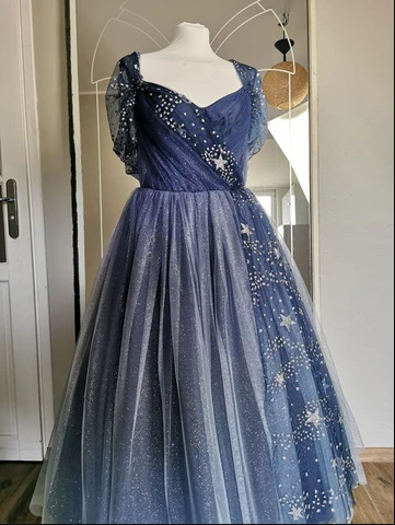Made To Order "stardust" Dress Star Sky Night Glitter Shiny 50's Retro Vintage Wedding Gow,pl2391