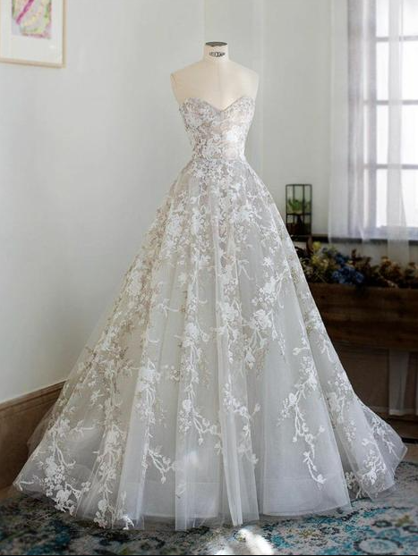 Unique Wedding Gown Lace Wedding Dress Princess Gown Prom Dress,pl2398