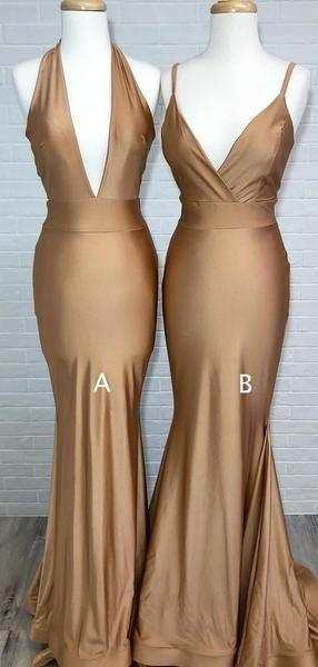 Gold Sequin Flattering Mermaid Prom Gown Thin Straps #prom #dresses,pl2542