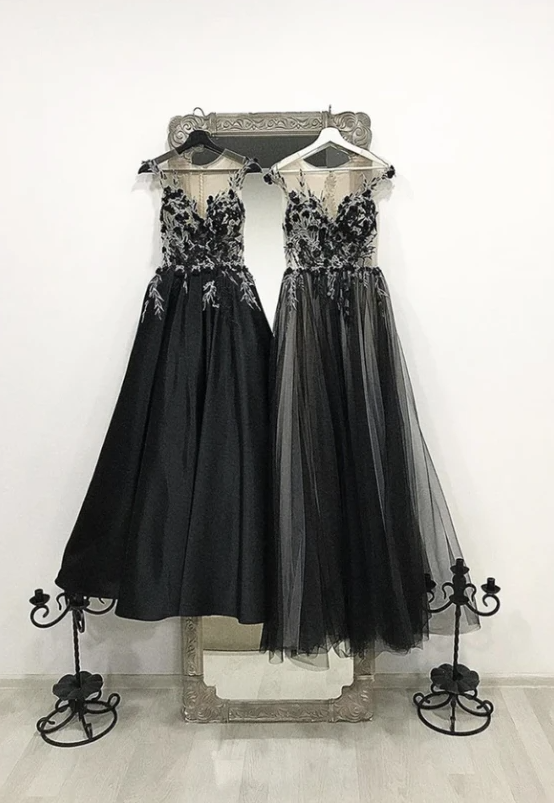 Black Lace Tulle Long Prom Dress Formal Dress,pl2583
