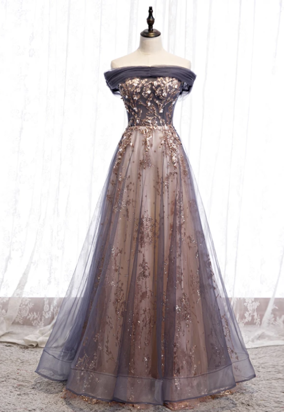 A Line Lace Sequins Long Prom Dress Formal Dress,pl2586
