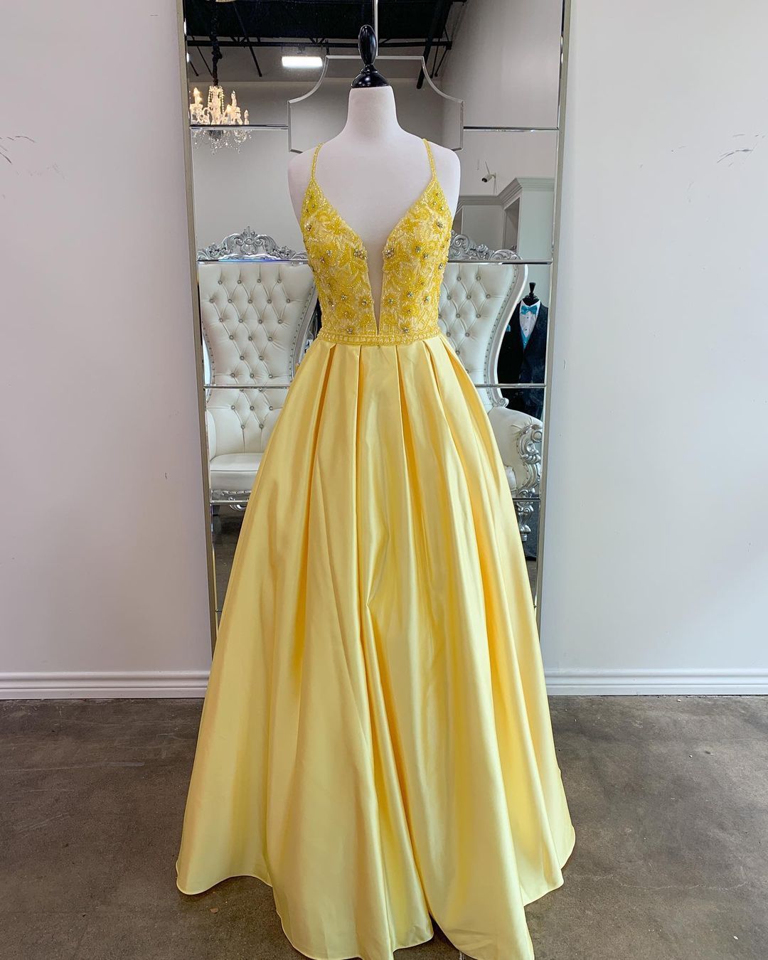 V-neck Beaded Prom Dress, Long Prom Dresses ,formal Prom Dress,pl2651