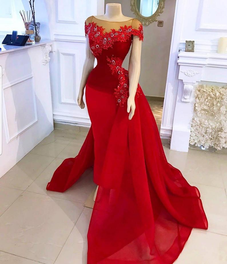 Popular Red Engagement Gown and Red Engagement Designer Gown Online Shopping