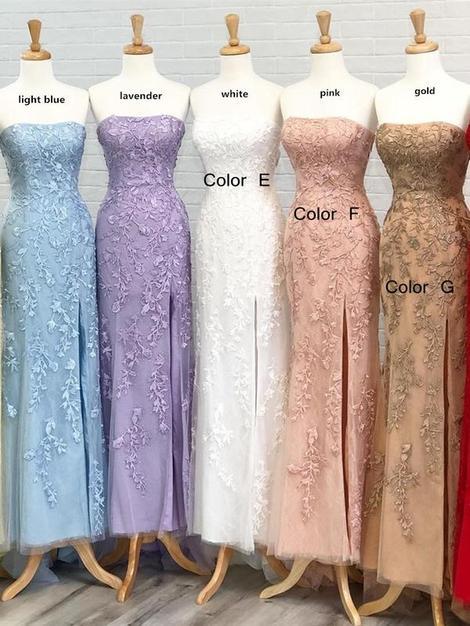 2021 Mermaid Long Prom Dresses With Appliques And Beading Fashion Formal Dress With Slit,pl2845