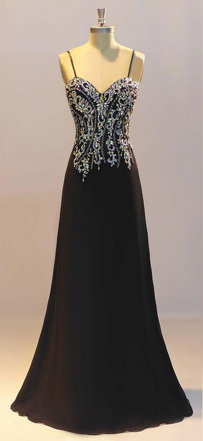 Charming Prom Dress, Sexy Spaghetti Straps Evening Dresses,beaded Prom Dress, Formal Evening Dress, Long Prom Dress,pl2894