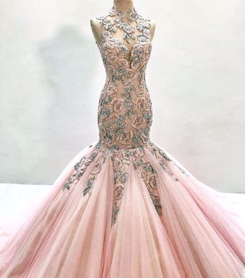 Tulle Mermaid Wedding Dress, Hand-made Sleeveless Wedding Dresses With Flower,pl3303