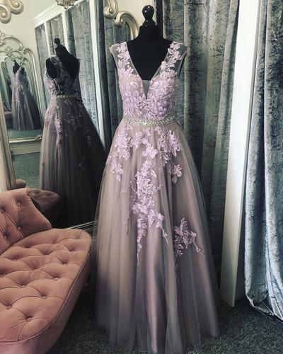 Special A-line Lilac Flower Long Prom Dress.pl3560