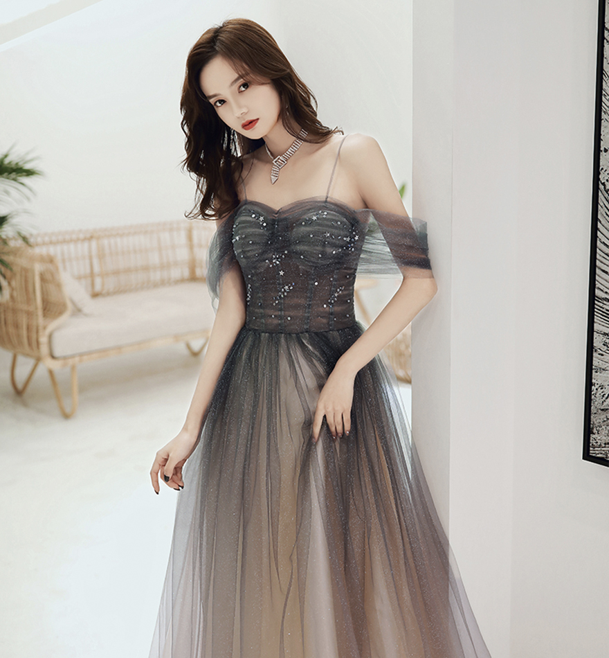 Tulle long prom dress main image 1