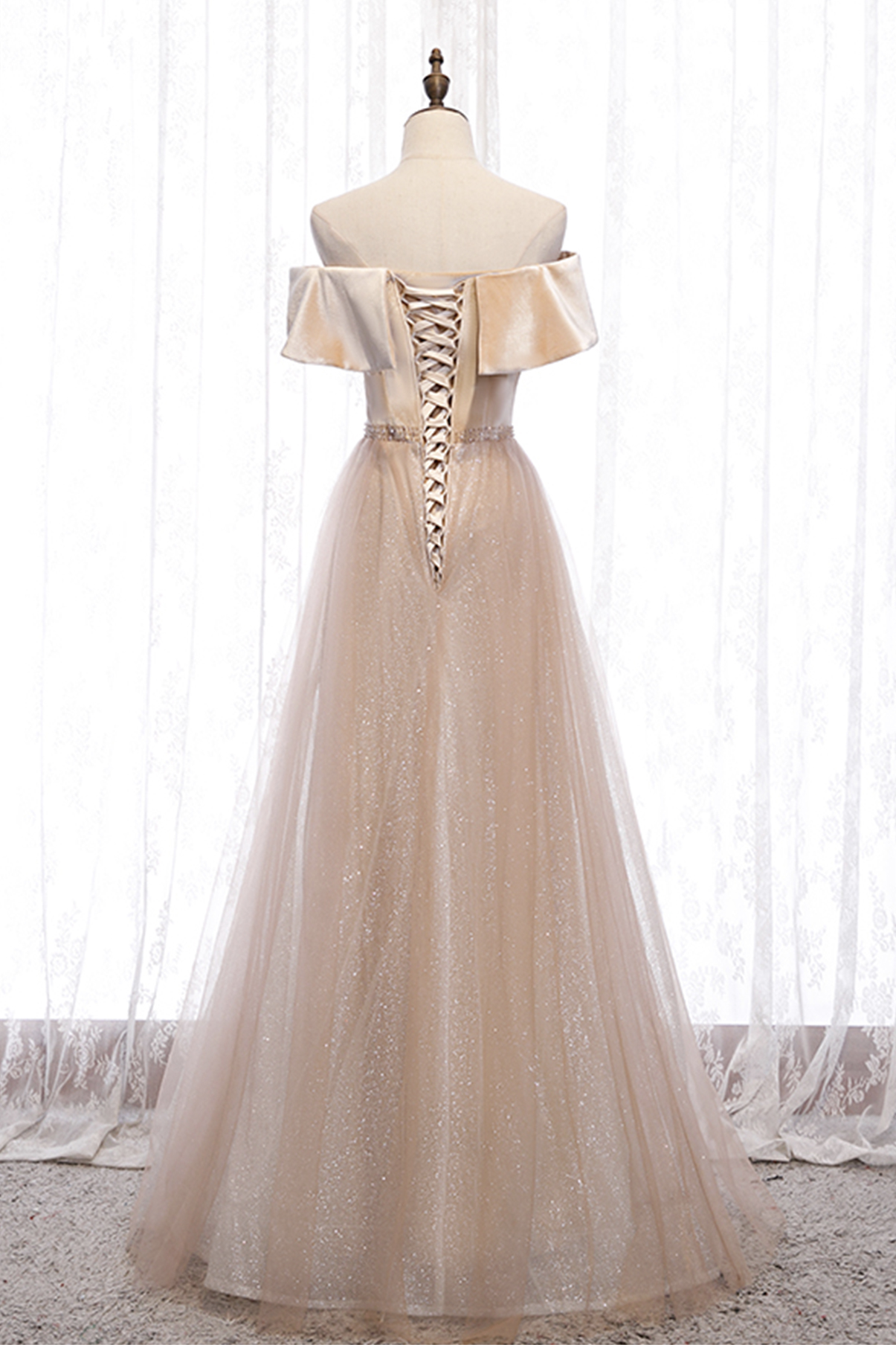 Shiny Long Party Formal Prom Dress for Girls Y6529