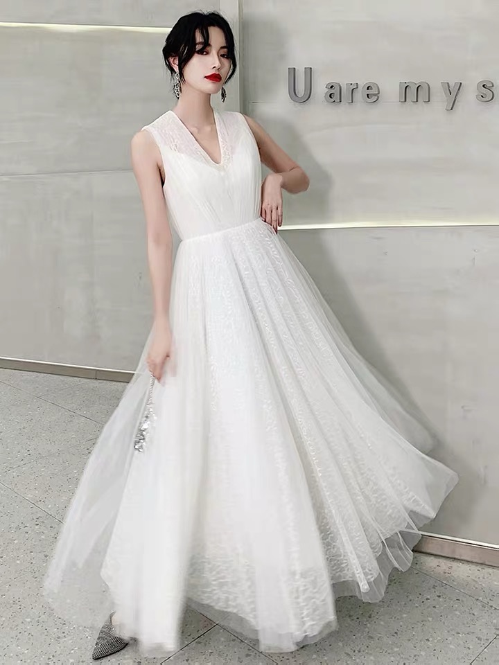 Little White Dress, Style, Noble, Socialite Birthday Party Dress,custom Made,custom Made,pl3945