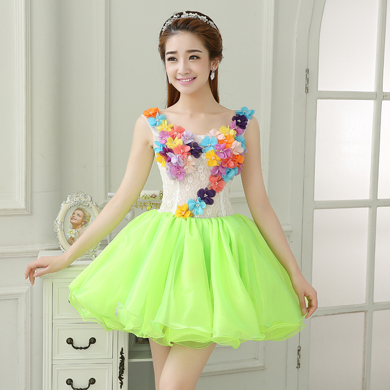 ,fancy Homecoming Dress, Colorful Party Dress,cute Beach Dress,custom Made,pl4017