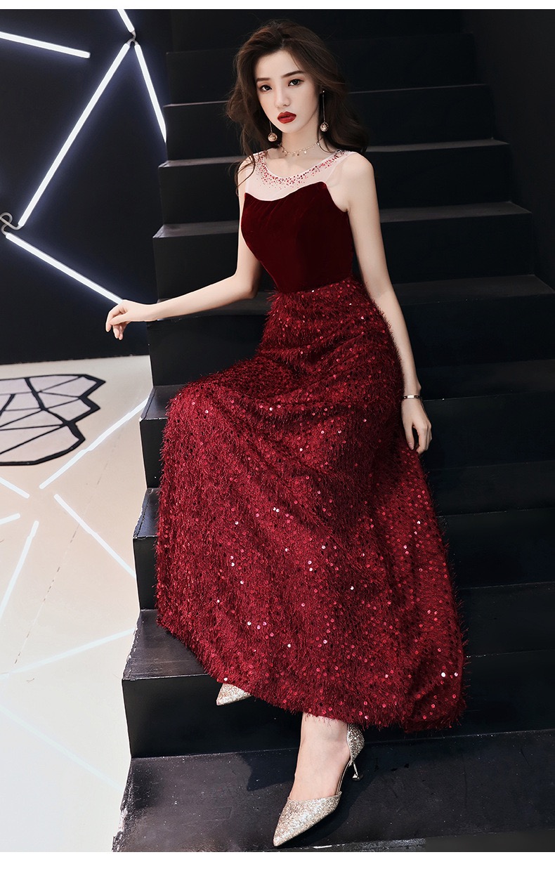 Red Velvet Prom Dress, Sexy Evening Dress,sleeveless Party Dress,custom Made,pl4051