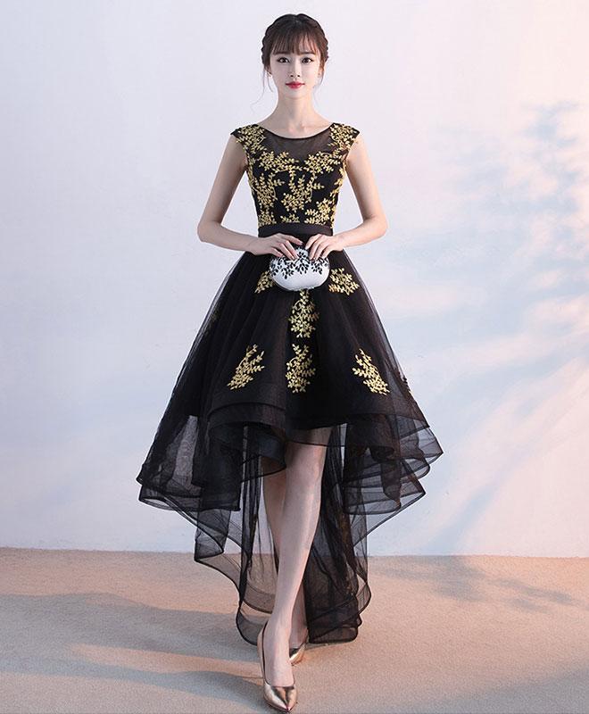 Black Tulle Lace Prom Dress, Black Lace Formal Dress,pl4504