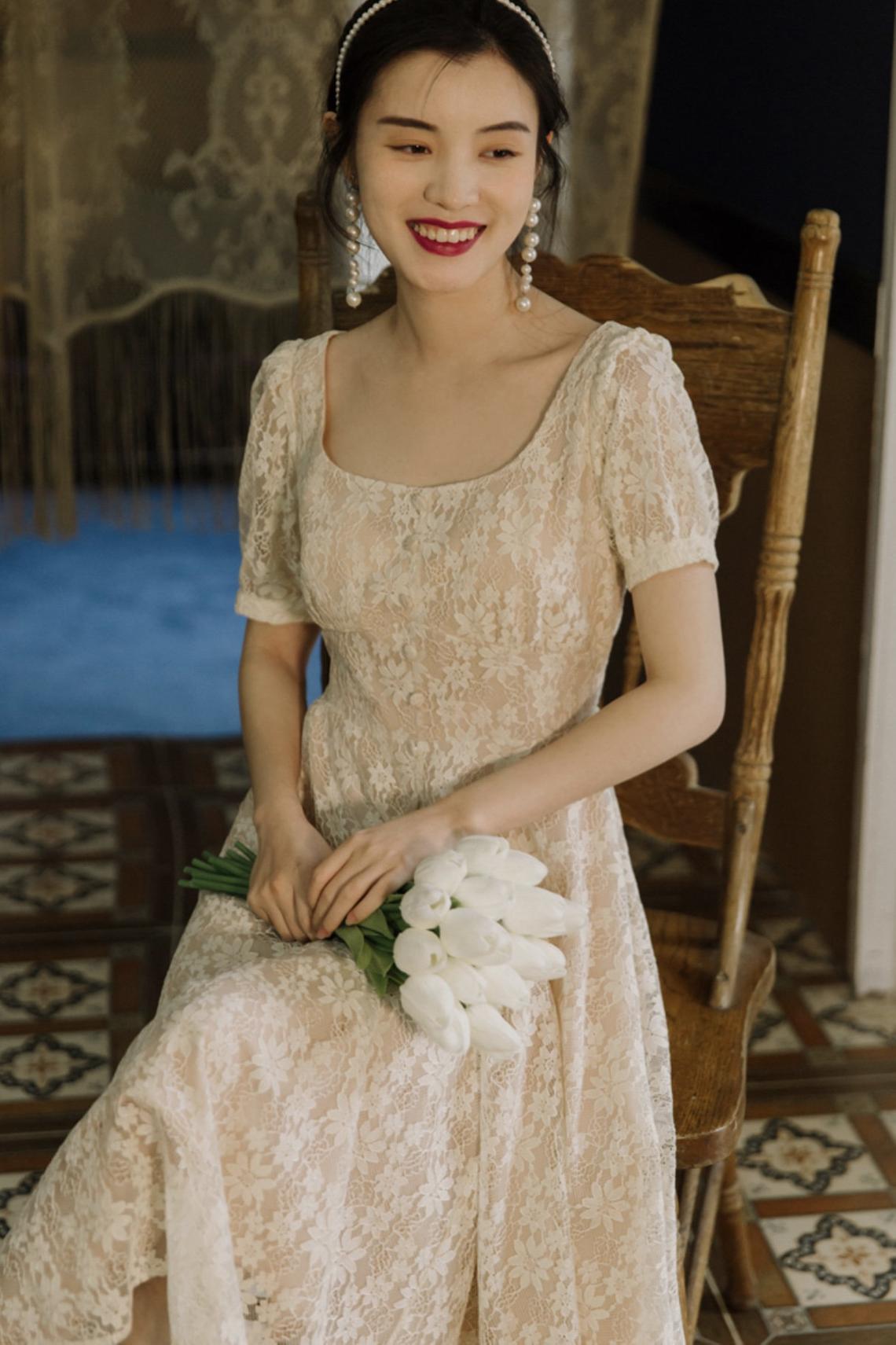 Vintage Wedding Dress-victorian Style Dress-retro Fairy Dress-summer ...