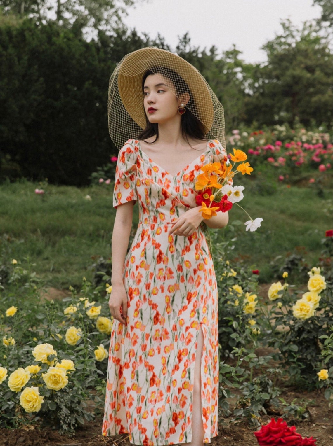 Vintage Women Dress-french Style Dress-victorian Dress-floral Print Dress-spring 2021 Dress-cottage Dress-milk Maid Dress,pl4678