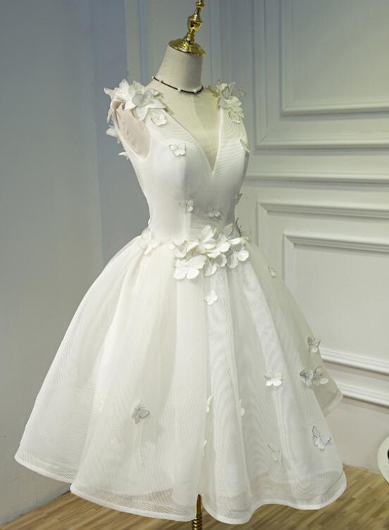 Lovely White Short Graduation Party Dress, Prom Dresses,pl4972