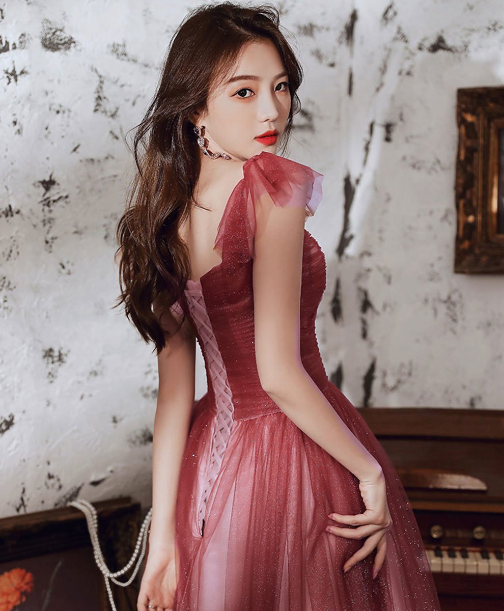 Simple Sweetheart Prom Dress Tulle Long Prom Gown Formal Evening Dress
