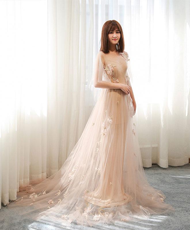 Stylish Tulle Lace Long Prom Dress, Evening Dress,pl4755