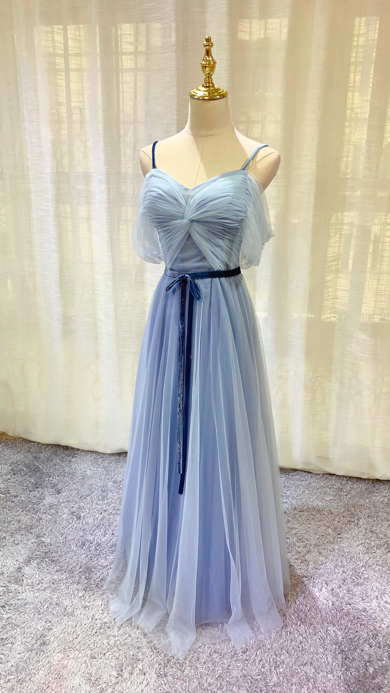 Elegant, Spaghetti Strap Bridesmaid Dress, Blue Prom Dress,custom Made,pl5044