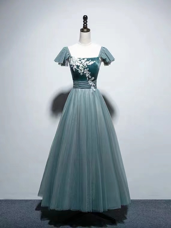 Smog Gray Green, Strapless Evening Dress, Bridesmaid Dress,custom Made,pl5051