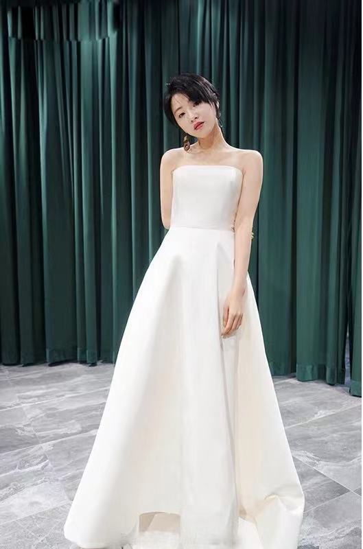 ,strapless Bridal Dress,white Wedding Dress,sexy Bridal Dress,custom Made,pl5068