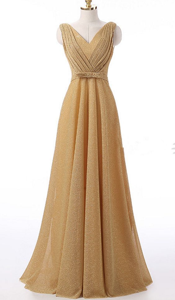 Champagne Color Long Gown Is Party Dress Formal Party Dress,pl5095