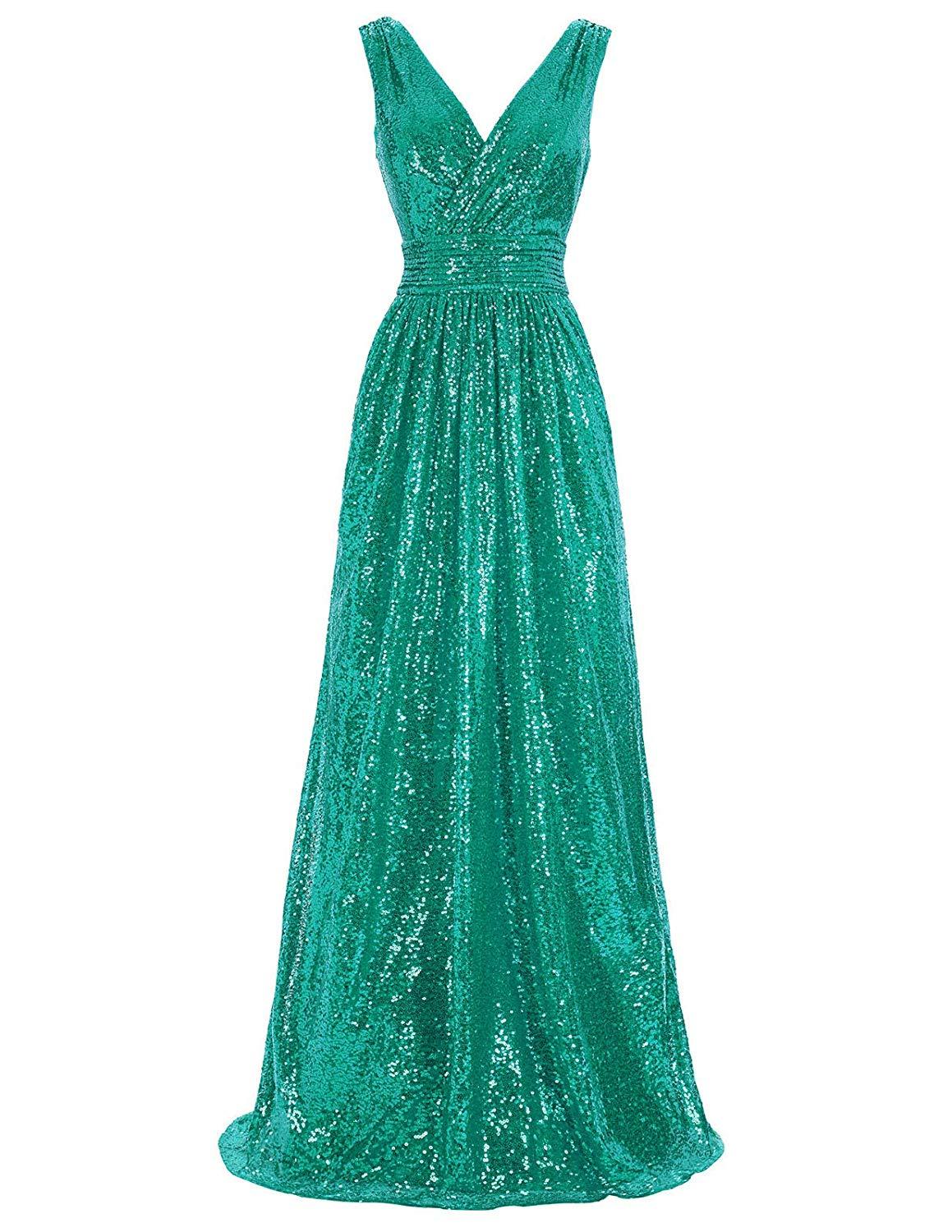 A-line/princess Sequined Sleeveless Floor-length Prom Dresses,pl5154