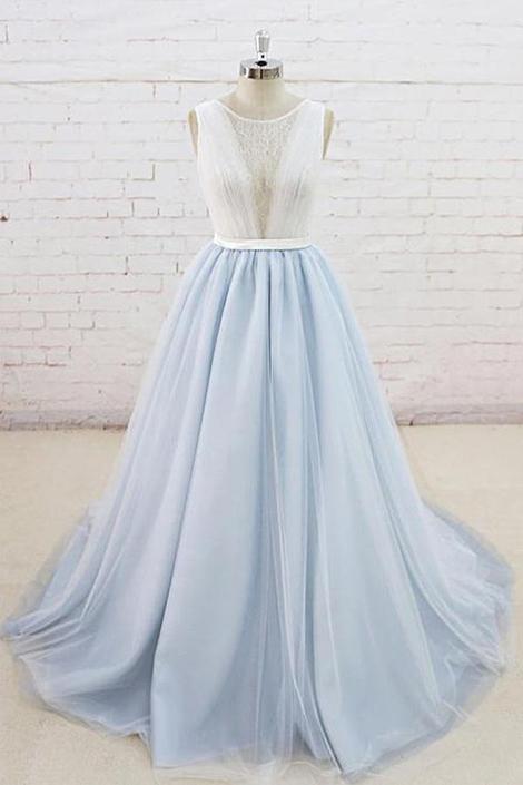 Light Blue Prom Dress, Prom Dresses, Evening Dress, Dance Dress, Graduation School Party Gown,pl5397