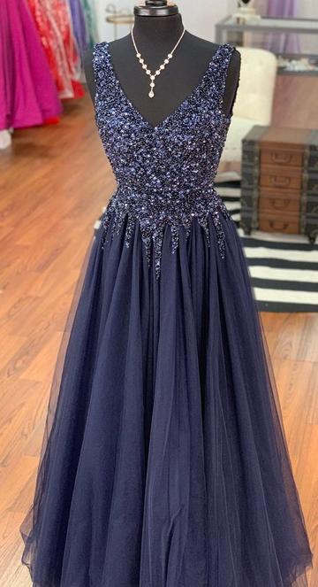Royal Blue Two Pieces Prom Dress, Evening Dress ,Winter Formal Dress, –  Promcoming