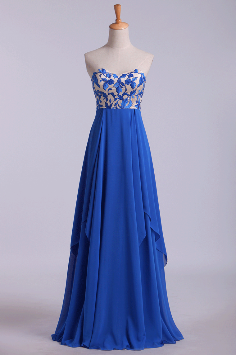 Prom Dresses Seetheart Princess With Embroidery Floor Length Chiffon ...