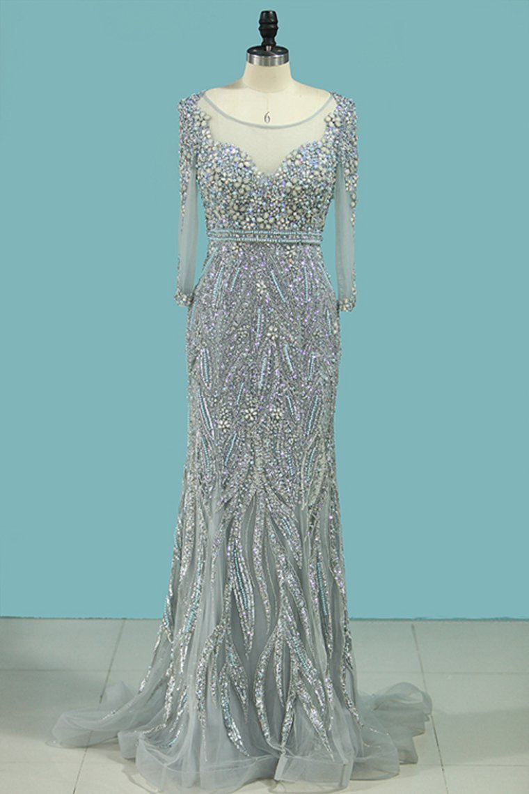 Prom Dresses Scoop Mermaid With Beads&rhinestones,pl5742