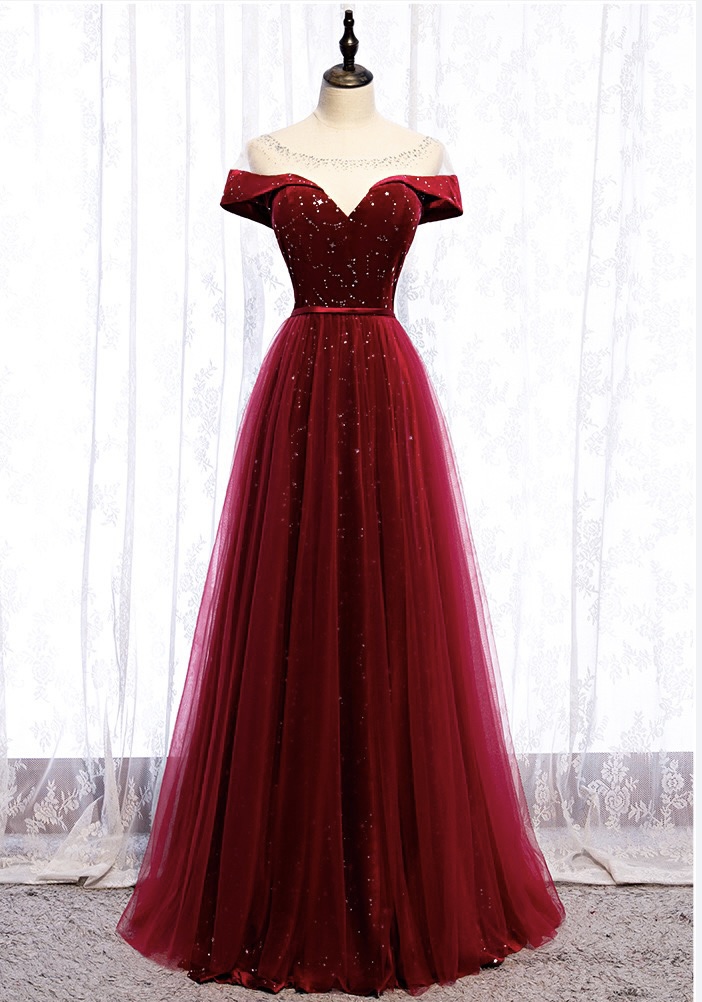Red Prom Dress, Elegant Formal Dress,,custom Made