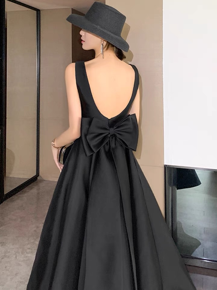 Black Little Evening Dress, Style, High Quality, Temperament Dress, Hepburn Style, Socialite Dress,custom Made