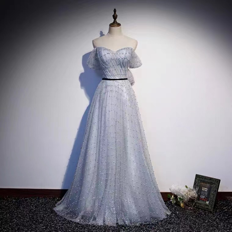 Style, Temperament, Off Shoulder Evening Dress, Heavy Hand-beaded Dress, Light Luxury Prom Dress,custom Made