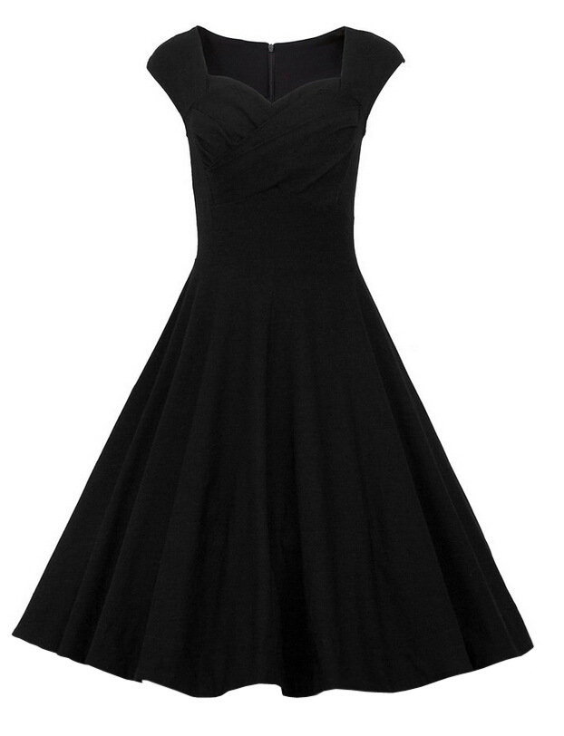 Sexy Square Neck Short Retro Hepburn Style Vintage Party Dress Sexy Pinup Swing Dress 1950s Cocktail Prom Formal Rockabilly Evening Dress